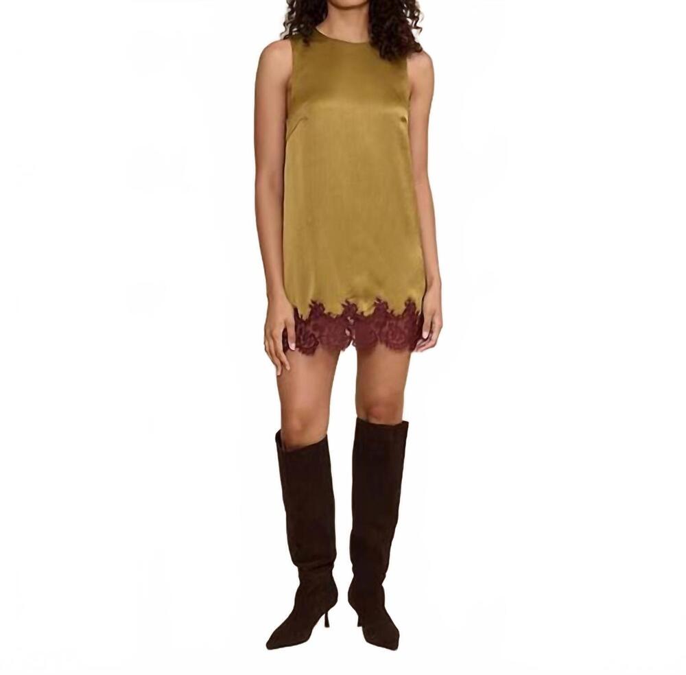 NEW LUCY PARIS roxy lace hem sleeveless mini dress in green